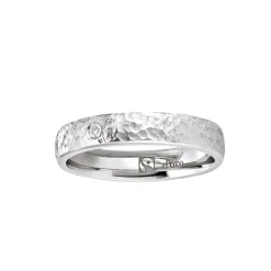 Ehering Fairtrade Wei&szlig;gold 585 mit Brillanten gefr&auml;st