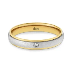 Ehering Gelbgold/Wei&szlig;gold/Gelbgold 585 mit Brillant