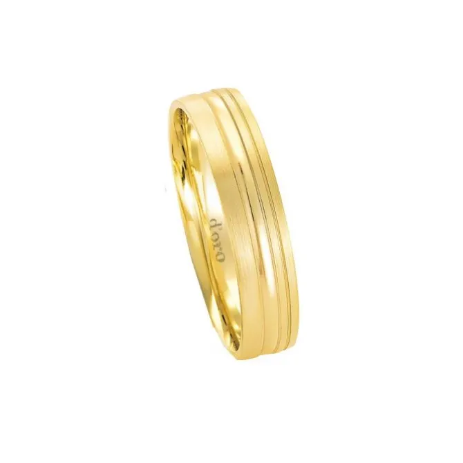Ehering Gold 585, tlw. seidenmattiert