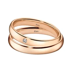 Ehering Ros&eacute;gold 585 mit Brillant