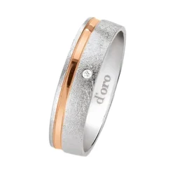 Ehering Wei&szlig;gold/Ros&eacute;gold 585 mit Brillanten