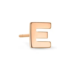 Einzelohrstecker "Letter E" Ros&eacute;gold 585