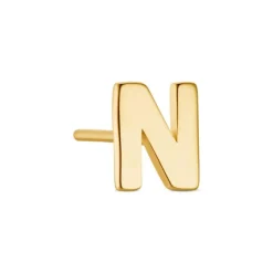 Einzelohrstecker "Letter N" Gold 585