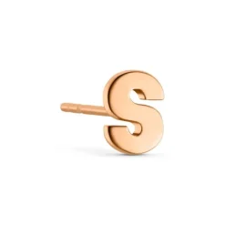 Einzelohrstecker "Letter S" Ros&eacute;gold 585