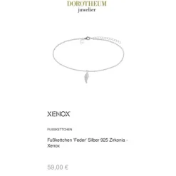 Fu&szlig;kettchen "Feder" Silber 925 Zirkonia