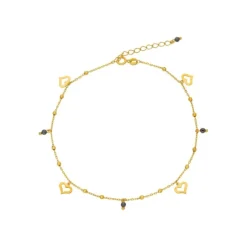 Fu&szlig;kettchen "Herz" Gold 585 Zirkonia
