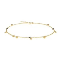 Fu&szlig;kettchen "Pl&auml;ttchen/K&uuml;gelchen" Gold 585