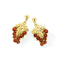 Granat Ohrstecker "Merlot" Gold 585