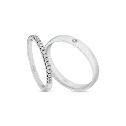 Halbmemory Ring Wei&szlig;gold 585 Brillanten 0,187ct.