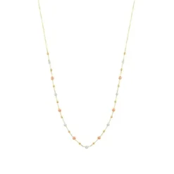 Halskette mit Kugeln Gold 585 Wei&szlig;gold/Gold/Ros&eacute;gold