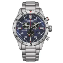 Herr Chronograph "CHRONO" Eco Drive Stahl