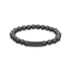 Herren Armband "BEADS" Stahl Onyx