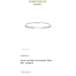 Herren Armkette "Gravurplatte" Silber 925