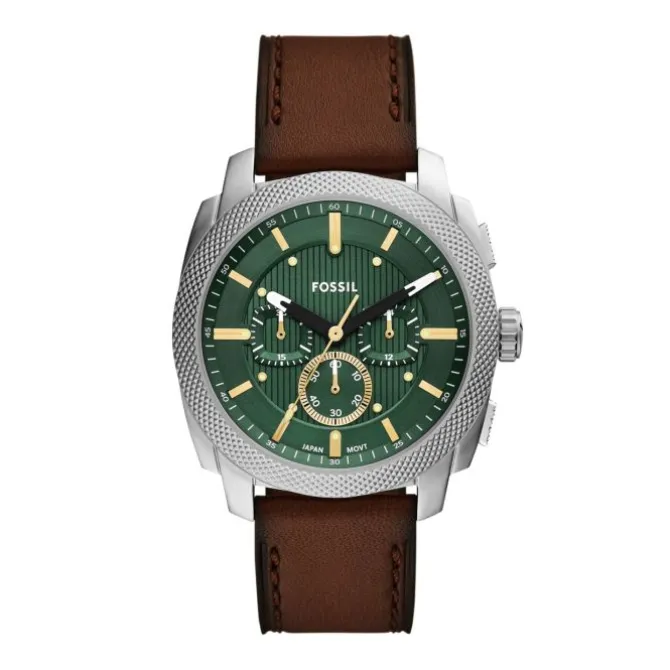 Herren Chronogaph "MACHINE" Quarz Leder braun