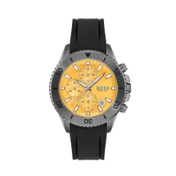 Herren Chronograph "ADMIRAL" Quarz Silikon schwarz