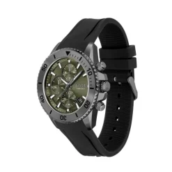 Herren Chronograph "ADMIRAL" Quarz Silikon schwarz