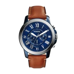 Herren Chronograph "GRANT" Quarz Leder braun