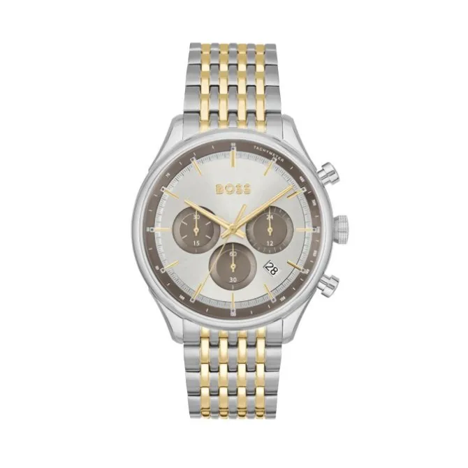 Herren Chronograph "GREGOR" Quarz Stahl bicolor