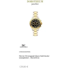 Herren Chronograph Quarz Stahl bicolor ionenplattiert