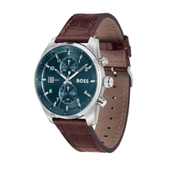 Herren Chronograph "SKYTRAVELLER" Quarz Leder braun