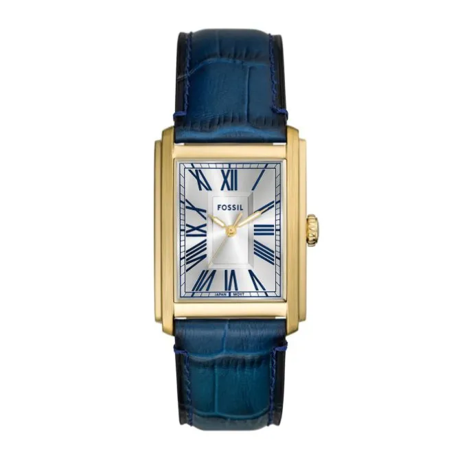 Herren Uhr "CARRAWAY" Quarz Leder blau