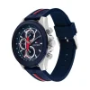 Herren Uhr "CLARK" Quarz Silikon blau/rot