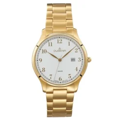 Herren Uhr "HAMBURG" Quarz Stahl gold