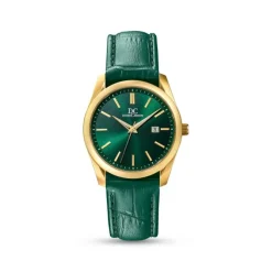 Herren Uhr Quarz Leder gr&uuml;n