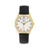 Herren Uhr Quarz Leder schwarz
