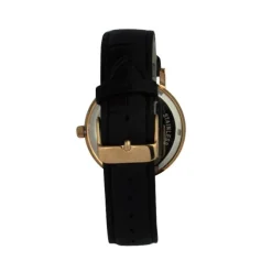 Herren Uhr Quarz Leder schwarz