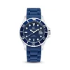 Herren Uhr Quarz Silikon blau