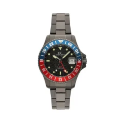 Herren Uhr Quarz Stahl schwarz ionenplattiert