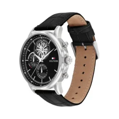 Herren Uhr "STEWARD-CLASSIC" Quarz Leder schwarz