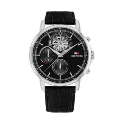 Herren Uhr "STEWARD-CLASSIC" Quarz Leder schwarz