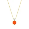 Karneol Collier Silber 925 Zirkonia vergoldet
