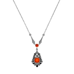 Karneol Markasit Collier Silber 925