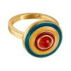 Karneol Ring Silber 925 vergoldet