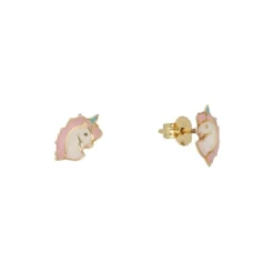 Kinder Ohrstecker "Einhorn" Gold 585