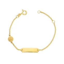Kinder Taufarmband mit Gravurplatte "Schutzengel" Gold 585
