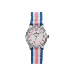 Kinder Uhr "ADVENTURE KIDZ" Quarz Textil blau/weiß/rosa
