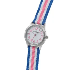 Kinder Uhr "ADVENTURE KIDZ" Quarz Textil blau/wei&szlig;/rosa