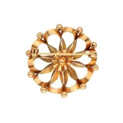 Kulturperlen Brosche "Bl&uuml;te" Ros&eacute;gold 585 - Privatbesitz