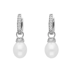Kulturperlen Mini Creolen Silber 925 Zirkonia