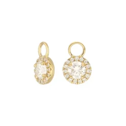 Lab Grown Diamond Anhänger für Creolen Gold 585 im Brillantschliff zus. 0,75 ct.