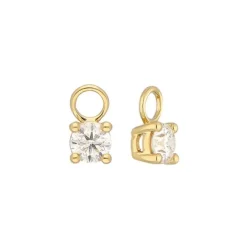 Lab Grown Diamond Anh&auml;nger f&uuml;r Creolen Gold 585 im Brillantschliff zus. 0,80 ct.