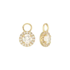 Lab Grown Diamond Anh&auml;nger f&uuml;r Creolen Gold 585 im Brillantschliff zus. 0,75 ct.