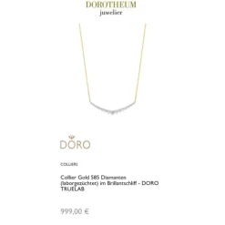 Lab Grown Diamond Collier Gold 585 im Brillantschliff zus. 0,52 ct.