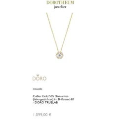 Lab Grown Diamond Collier Gold 585 im Brillantschliff zus. 0,98 ct.