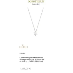 Lab Grown Diamond Collier Weißgold 585 im Brillantschliff ca. 1,00 ct