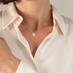 Lab Grown Diamond Collier Gold 585 im Brillantschliff zus. 0,98 ct.